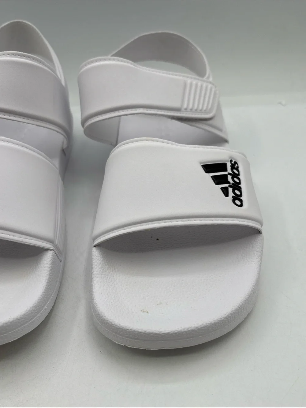 adidas Adilette Sandal K GW0342 Size 6 White Black Adjustable Strap Sport Sandal